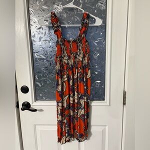WinWin Orange, Purple and Blue Patterned Maxi Dress